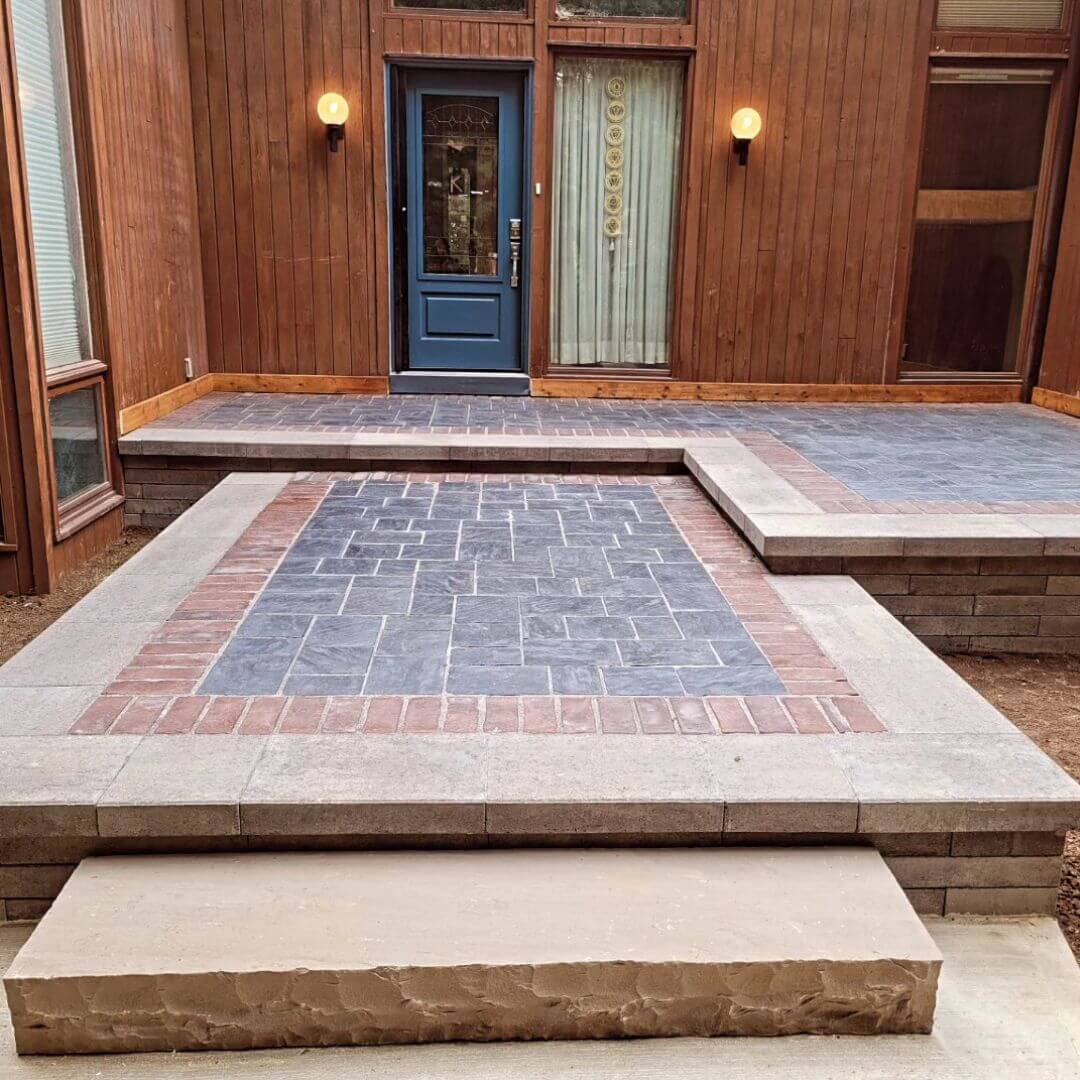 front entrance stamped concrete